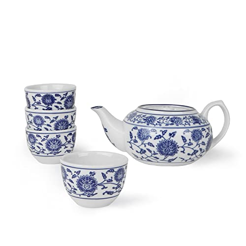 5-tlg. Porzellan Tee-Servierset im asiatischen Stil "Chinadekor" (**) von Holst Porzellan