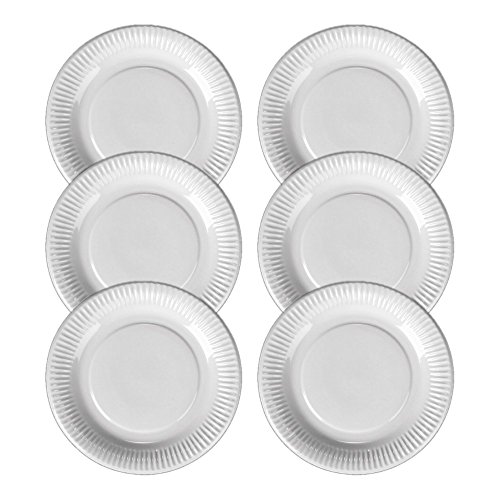 Holst Porzellan SL 005 PACK 6, 6er Angebots-Set Partyteller 23 cm im Einwegdesign 23 cm, Weiß von Holst Porzellan