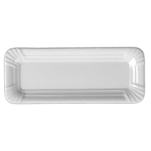 Holst Porzellan SL 006 Rechteckplatte 20 x 8 cm Pappoptik "Snack Line", weiß, 20 x 8 x 1.5 cm, 6 Einheiten, Platte Pappoptik von Holst Porzellan