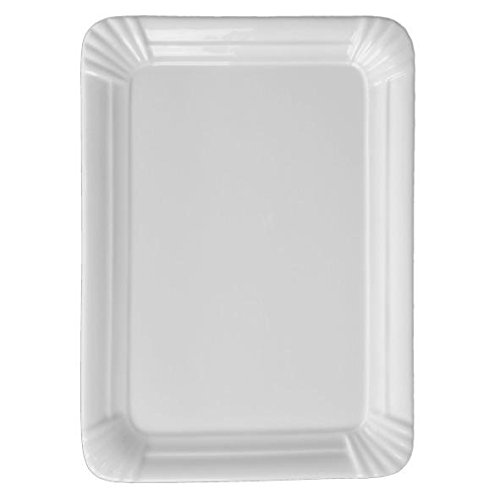 Holst Porzellan SL 009 Rechteckplatte 25 x 18 cm Pappoptik Snack Line, weiß, 25 x 18 x 2 cm 6 Stück von Holst Porzellan