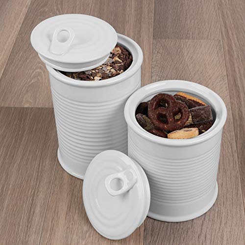 Holst Porzellan SL 012 SET 2 Vorratsdosen-Set/Lagerdosen Konserve 2-TLG, Porzellan, weiß, 1,2 L von Holst Porzellan