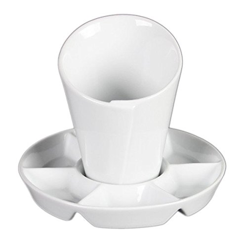 Holst Porzellan SL 130 FA2 Pommesschale & Frittentüte Servierset 2-tlg., weiß, 18.5 x 18.5 x 15 cm, 19 cm von Holst Porzellan