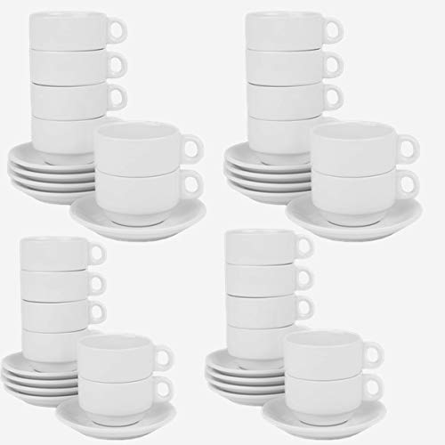 Holst Porzellan TC 018 Set Catering Vorteilspack Kaffeetassen, 48 teilig, Porzellan, 12 kilograms, Weiß, für 12 Personen von Holst Porzellan