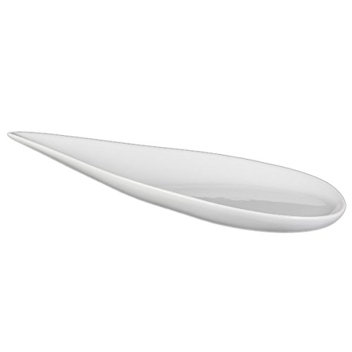 Holst Porzellan TD 042 Porzellan Teller flach Tropfenform Teardrops, weiß, 42 x 17.5 x 5.5 cm von Holst Porzellan