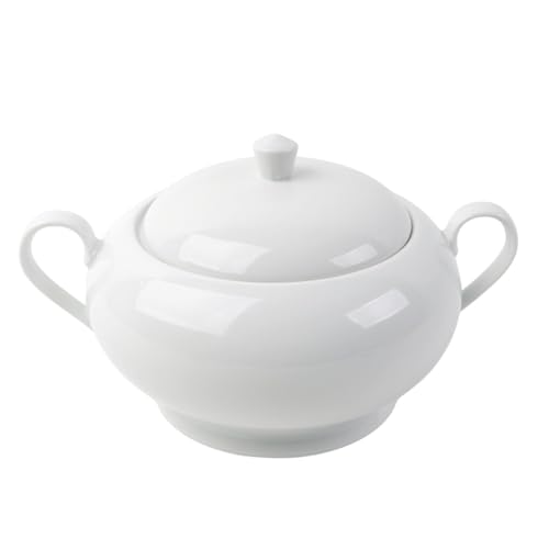Holst Porzellan TE 002 Porzellan Suppenterrine 2,5 l mit Deckel Culina II Weiß 31 x 21 x 14,5 cm 1 Stück von Holst Porzellan