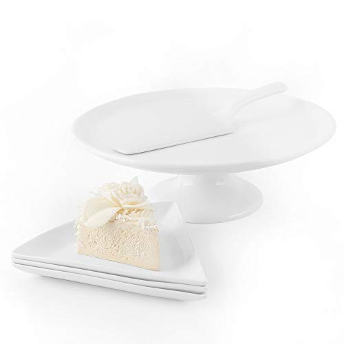 Holst Porzellan TP SET 5 Porzellan Kuchenservice-Set mit Tortenheber 5-tlg. 31,5 x 21,5 x 10 cm, Weiß von Holst Porzellan