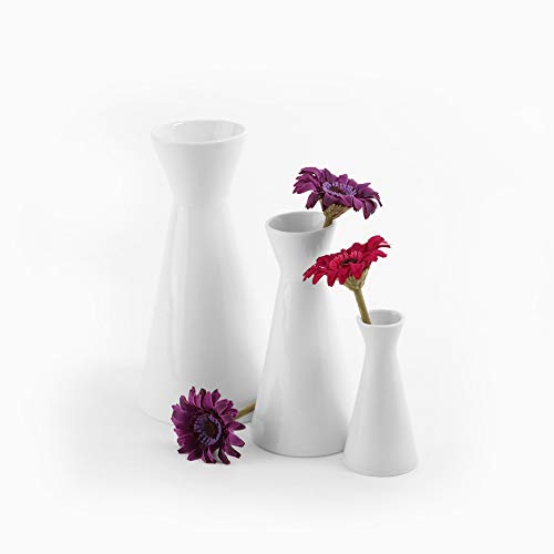 Holst Porzellan VX Set 3 Porzellan Blumenvasenset X-Form 3-TLG., weiß, 9.5 x 9.5 x 18.5 cm von Holst Porzellan