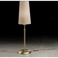 Holtkötter Leuchten 6263 Tischleuchte, schmal Messing matt, Chintz Sand von Holtkötter Leuchten