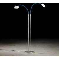Holtkötter Leuchten Flex Twin LED Stehleuchte Aluminium matt / blau von Holtkötter Leuchten