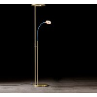 Holtkötter Leuchten Nova Flex LED Deckenfluter mit Lesearm Eloxal Messing / blau von Holtkötter Leuchten