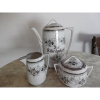 Vintage Zur Silberhochzeit 3-Teiliges Kernstück von Holunderhof