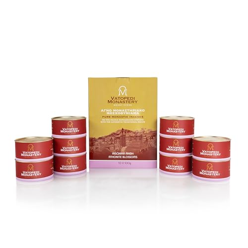Reine Kloster-Weihrauch vom Berg Athos mit authentischem traditionellem Rezept, 10 x 100 g (Athonitblüten) von Holy Great Monastery of Vatopedi Mount Athos