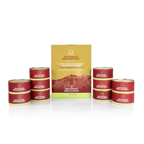 Reine Kloster-Weihrauch vom Berg Athos mit authentischem traditionellem Rezept, 10 x 100 g (Wüstenblüten) von Holy Great Monastery of Vatopedi Mount Athos