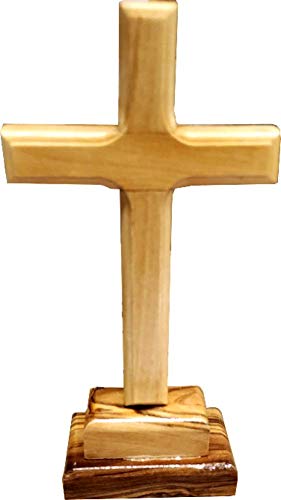 Holy Land Market Stehender oder Tisch Altar Olivenholz Kreuz (6" (16cm) von Holy Land Market