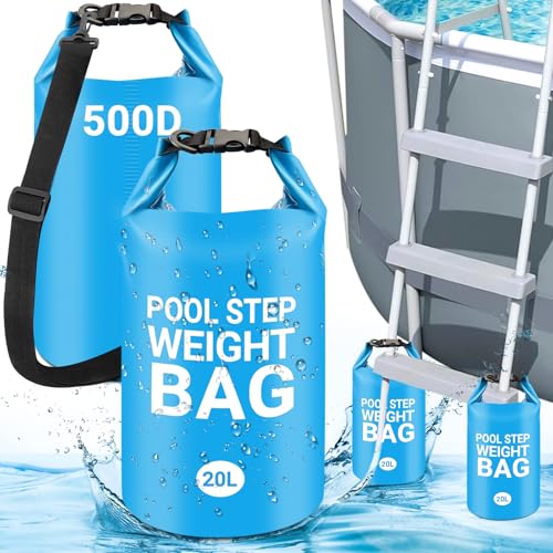 Universal-Gewichte, 40 l, 500D, PVC, Poolleiter-Gewichte für oberirdische Pools, robuste Schwimmbad-Sandsäcke, faltbar, wasserdicht, Trockensack, Rucksack, einfach und schnell zu befüllen, 45,4 kg von HolyMaji