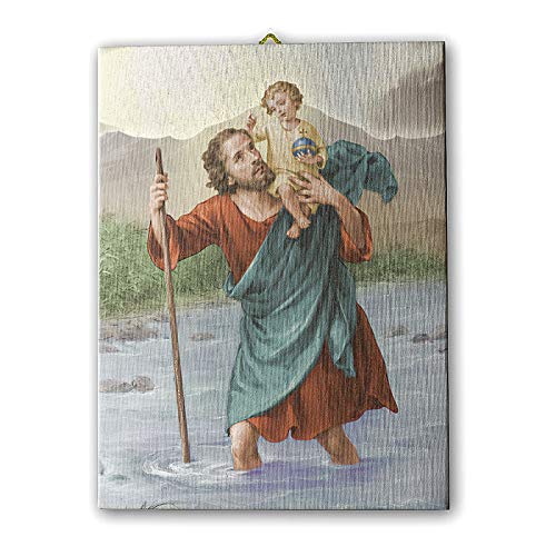 Bild auf Leinwand Heiliger Christophorus, 25x20 cm von Holyart
