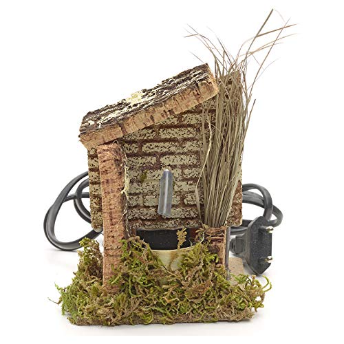 Brunnen Krippe Holz Kork Moos 13x10x9 cm von Holyart