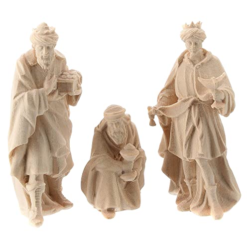 DREI Heiligen Könige aus Holz für 10 cm hohe Raffaello-Krippe, Grödnertal von Holyart
