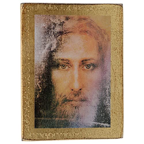 Druckbild auf Holz Gesicht Jesus des Leichentuches von Holyart