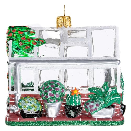 Gewächshaus, Weihnachtsbaumschmuck aus mundgeblasenem Glas von Holyart