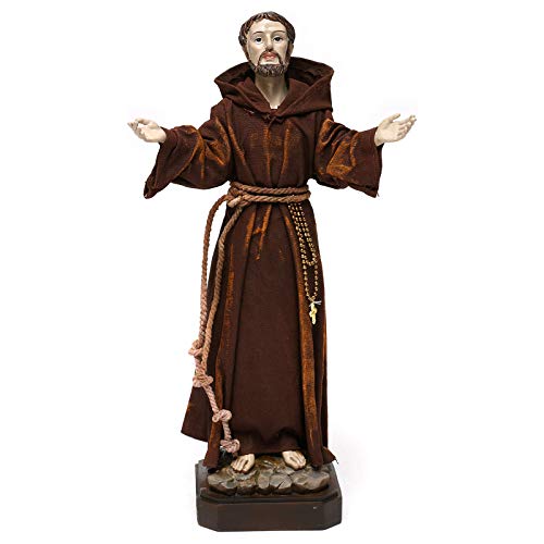 Heiliger Franz von Assisi 30cm Harz und Stoff von Holyart