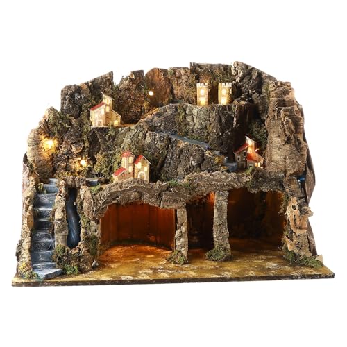 Holyart Dorf für neapolitanische Krippe 60x35x40 cm für 10-12 cm Krippe von Holyart