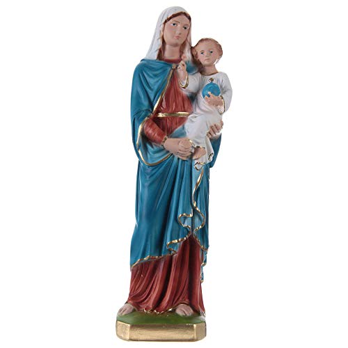 Holyart Gottesmutter mit Jesuskind 30cm bemalten Gips von Holyart