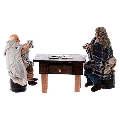 Holyart Kartenspieler mit Tisch 8cm neapolitanische Krippe von Holyart