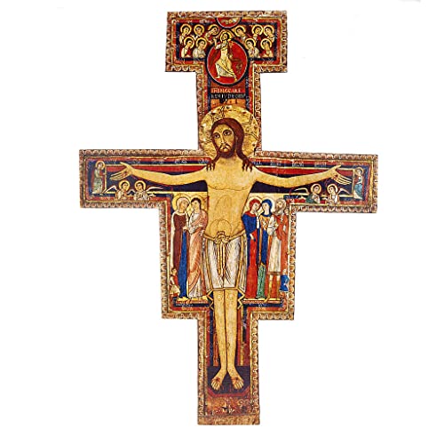 Holyart Kruzifix von San Damiano aus Holz in verschiedenen Formaten, 67 cm (26.38 inc.) von Holyart