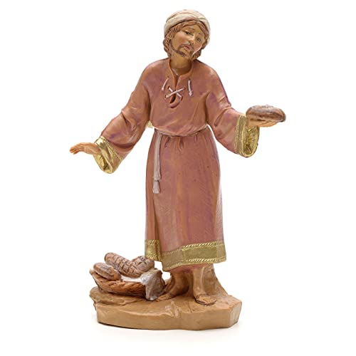 Holyart Schäfer Figur Krippe, mit Brot, 12 cm Fontanini von Holyart