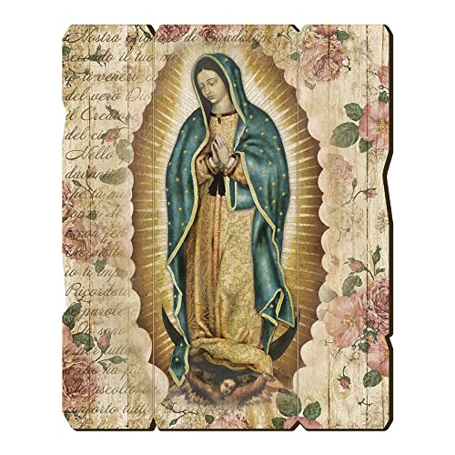 Holyart Unsere Frau von Guadalupe Gemälde aus Formholz mit Haken auf der Rückseite von Holyart