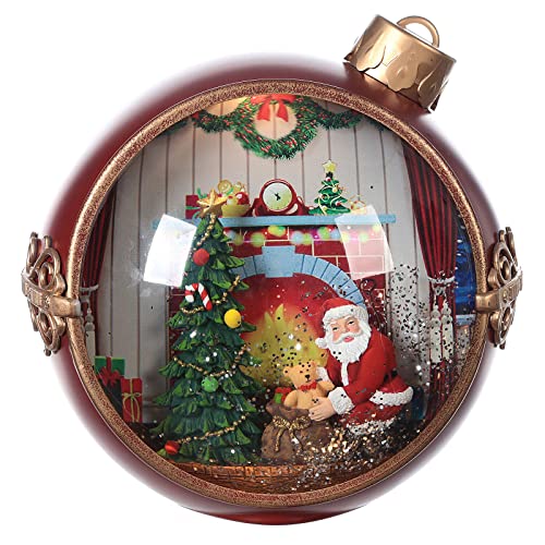 Holyart Weihnachtskugel aus Glas mit Weihnachtsmann und Kindern, 20x20x15 cm von Holyart