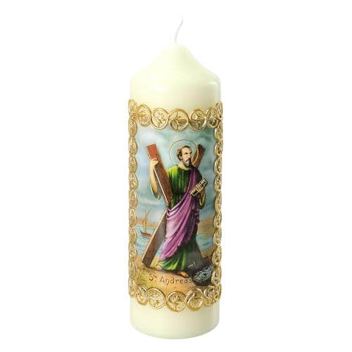Kerze Heiliger Andreas goldener Rahmen, 165x50 mm Kerze Heiliger Andreas goldener Rahmen, 165x50 mm von Holyart