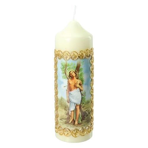 Kerze Heiliger Sebastian Goldener Rahmen, 165x50 mm Kerze Heiliger Sebastian Goldener Rahmen, 165x50 mm von Holyart