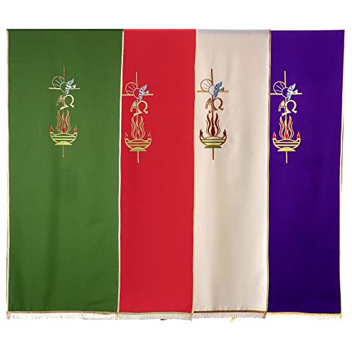 Pultbehang Kreuz Alpha und Omega aus Polyester, Violett von Holyart