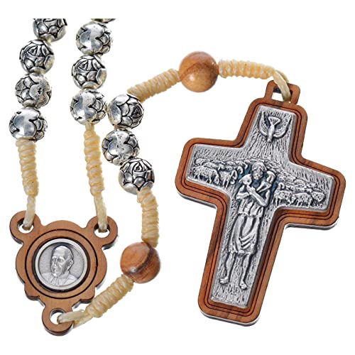 Rosenkranz Metall und Holz Papst Franziskus von Holyart