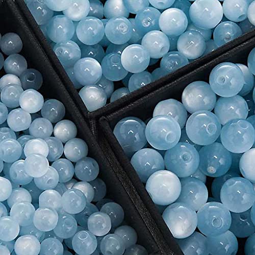 Rosenkranzperlen, Perlmutt-Imitat, hellblau, rund, 7 mm (0.28 inc.) von Holyart