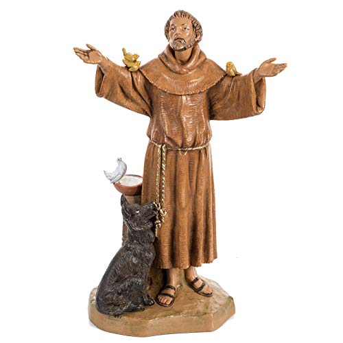 Statue Franz von Assisi 30cm Holz Finish, Fontanini von Holyart