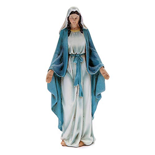 Statue Wunderbare Gottesmutter bemalte Holzmasse 15cm von Holyart