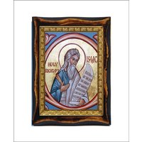 Isaac Der Prophet Handgemachte Holz Ikone Auf Plakette Judaismus , Katholisch Armenisch Orthodox, Islam von Holyartstore