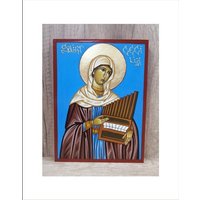 Saint Cecilia - Cecile De Rome Santa Roma Di Cacilia Von Rom Handgemachte Und Handgemalte Original Ikone von Holyartstore
