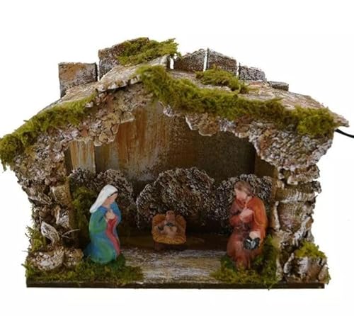 Holyhome Komplette Hütte mit Krippe, 15 x 10 x 11,5 cm, batteriebetrieben Holyhome Komplette Hütte mit Krippe, 15 x 10 x 11,5 cm, batteriebetrieben von Holyhome