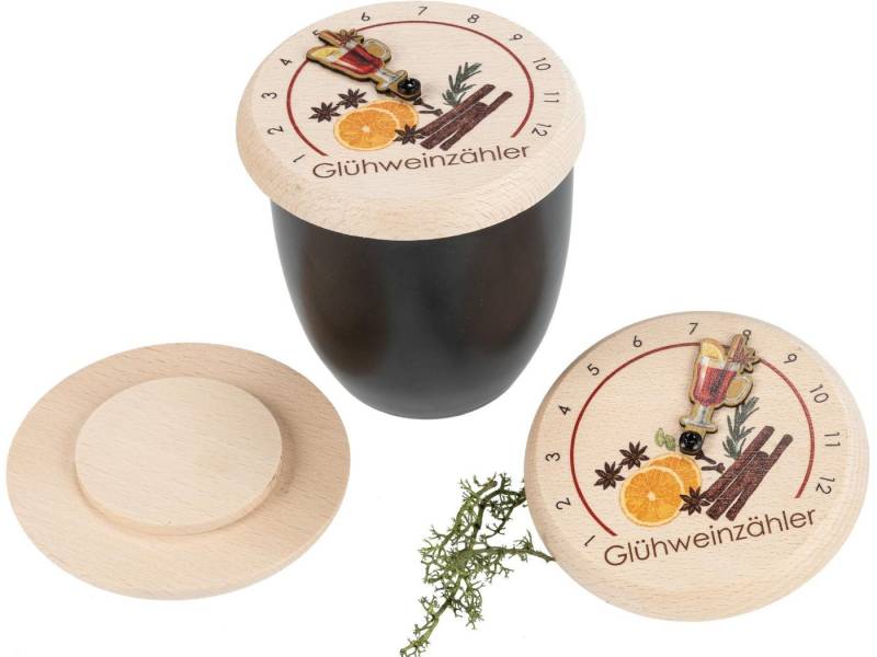 Holz Frank Bierdeckel Glühwein Abdeckung aus FSC® Buchenholz - Glühwein Zähler mit Zeiger von Holz Frank