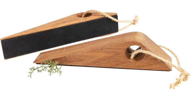 Holz Frank Bodentürstopper Türstopper aus geölter Eiche mit Hanfkordel – rutschfest & modern von Holz Frank