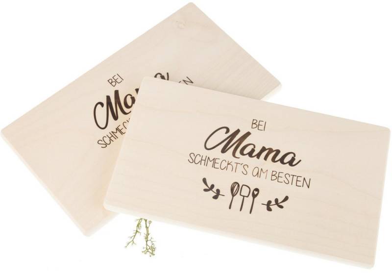 Holz Frank Frühstücksbrett Frühstücksbrett FSC® Ahorn 26 x 15 cm - Bei Mama schmeckts am besten, Holz von Holz Frank