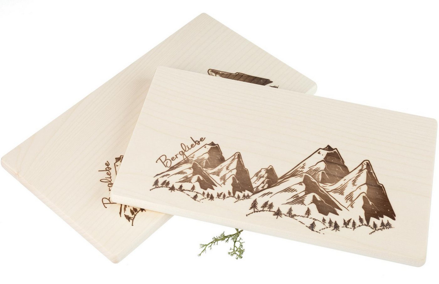 Holz Frank Frühstücksbrett Frühstücksbrett FSC® Ahorn 26 x 15 x 1,2 cm - Bergliebe Berg Panorama, Holz von Holz Frank