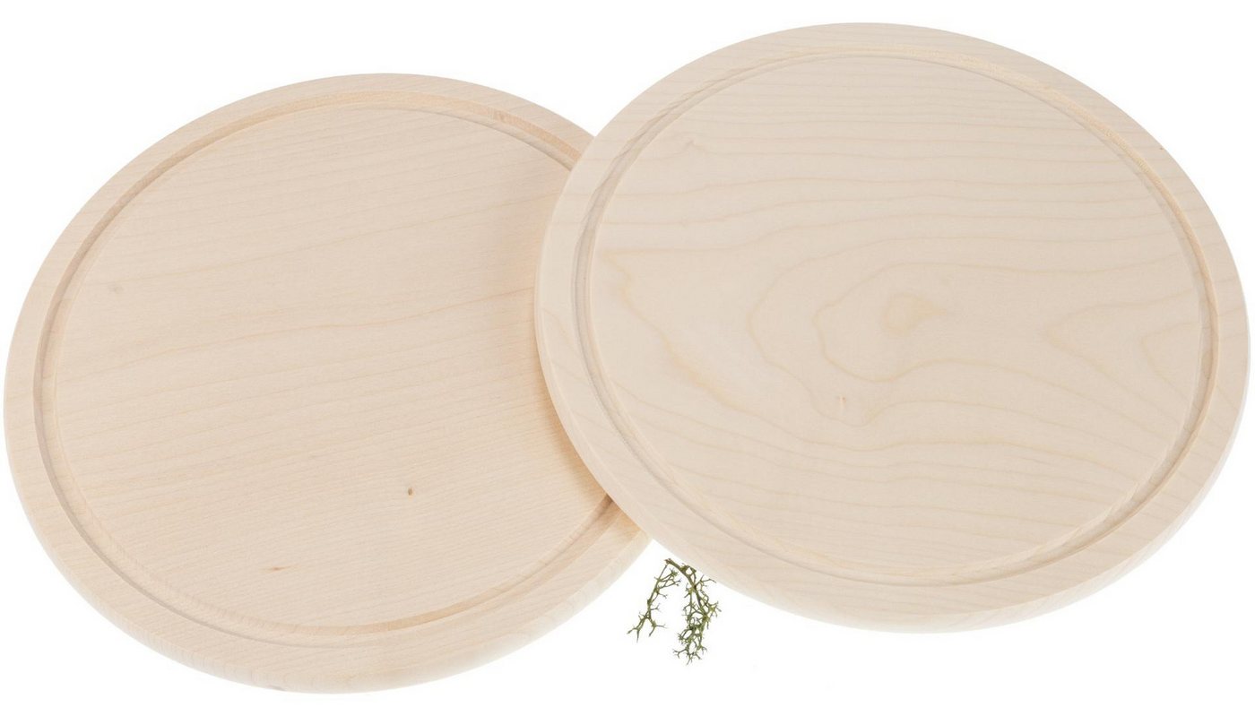 Holz Frank Frühstücksbrett Runde Schneidebretter mit Saftrille aus FSC® Ahorn Holz Ø 24 cm, Holz von Holz Frank