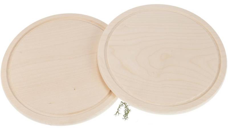 Holz Frank Frühstücksbrett Runde Schneidebretter mit Saftrille aus FSC® Ahorn Holz Ø 24 cm, Holz von Holz Frank
