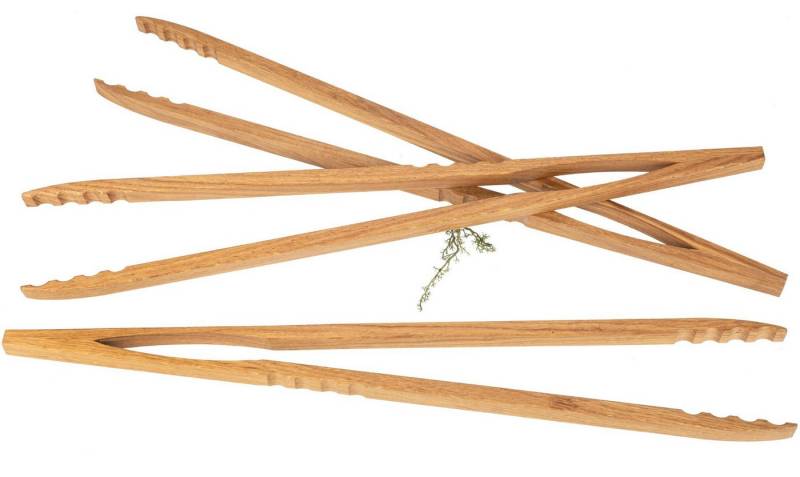 Holz Frank Grillzange Hochwertige XXL Grillzange aus geöltem Eiche - 60 cm Würstchenzange von Holz Frank