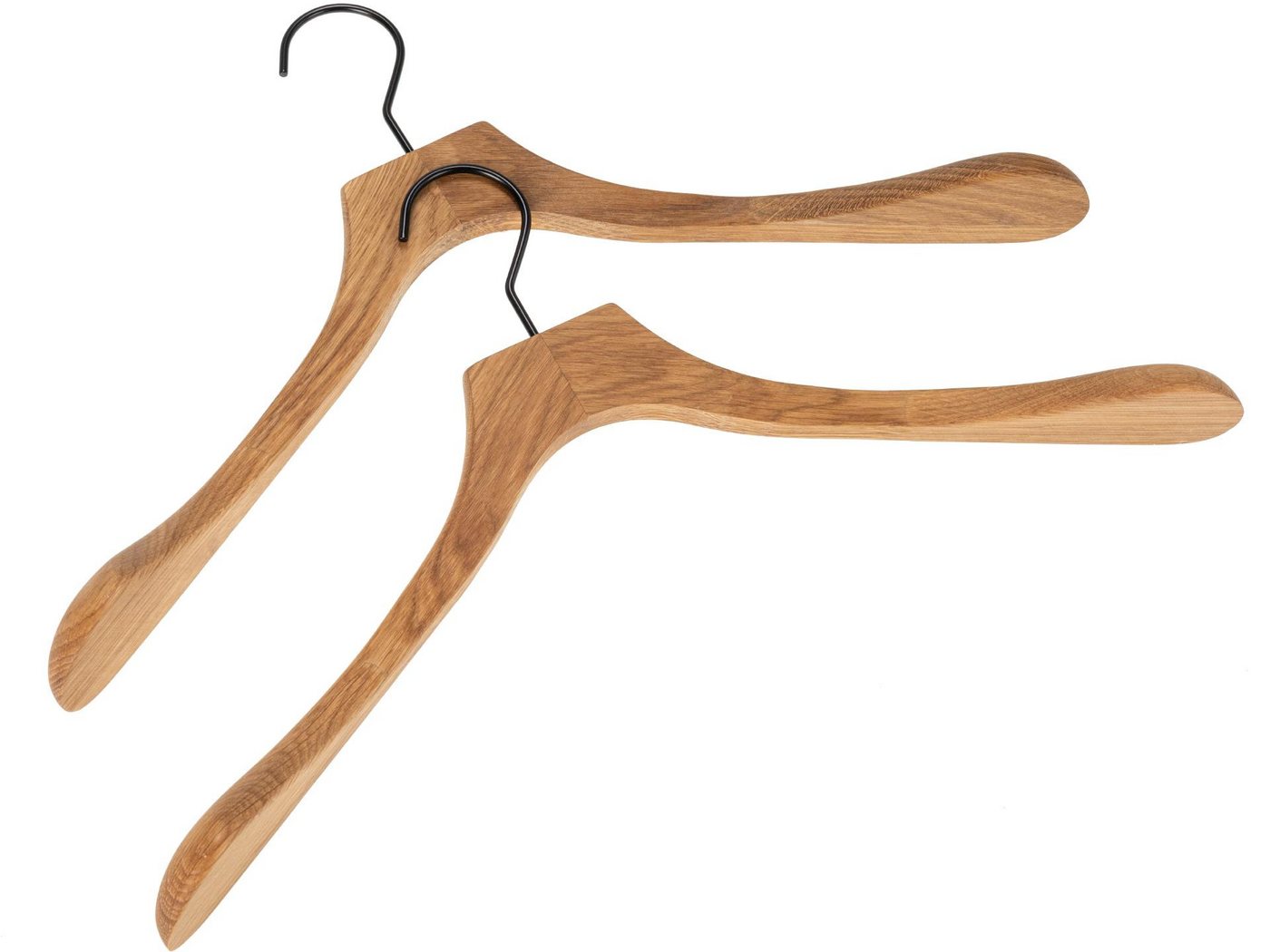 Holz Frank Kleiderbügel Jackett-Kleiderbügel aus geölter Eiche – stabil & elegant 43 x 25 cm, (1-tlg) von Holz Frank